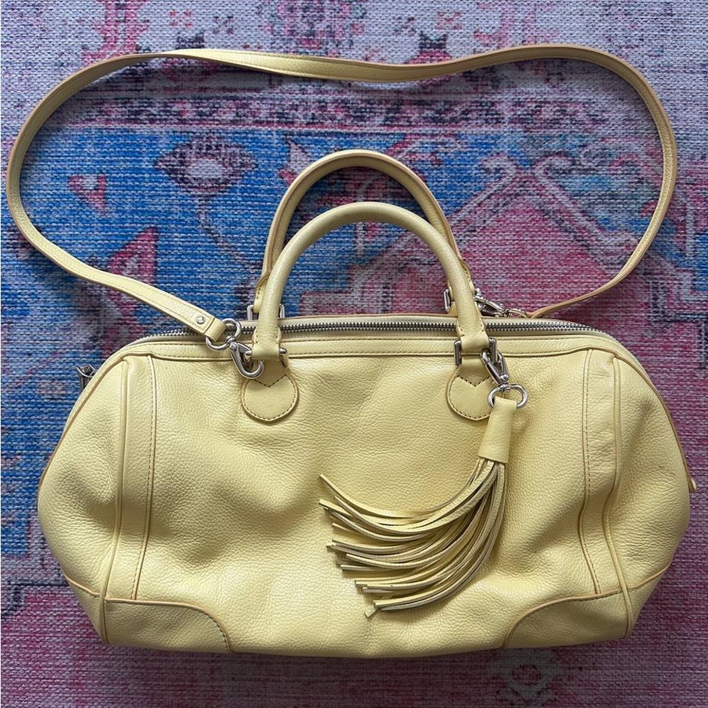Banana Republic Yellow Tote with Double Handles and Gold-Tone Hardware
